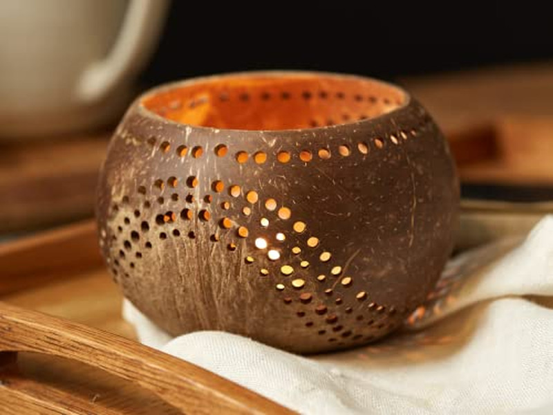 नारियल मिक्सिंग कटोरा छोटे हाथ से तराशे गए कटोरे प्राकृतिक लकड़ी जैविक बच्चे