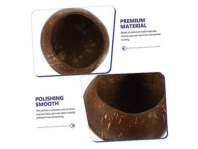 100% नारियल के कटोरे नारियल-छिलका-कटोरा खुरदुरा कटोरा जंबो 12 सेमी स्नैक आधा छिलका