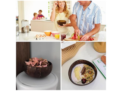 6 नारियल कटोरा बीचवुड बेरी सेट शिल्प खोल प्लेटें मोती मोमबत्ती सुगंधित