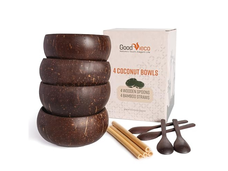 बांस के कटोरे 7 खाद्य आइसक्रीम कटोरे नारियल के 32 4 विशाल खोल जैविक