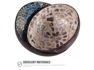 नारियल कटोरा नवीनतम कटोरे लाह अद्वितीय पैटर्न क्लस्टर खोल चम्मच