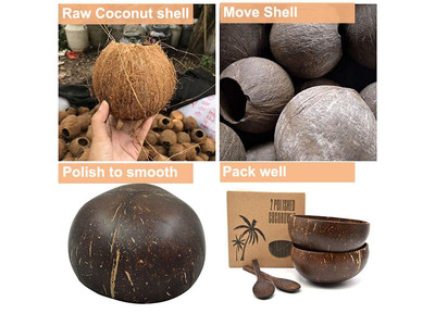 नारियल के कटोरे फैक्ट्री आइसक्रीम कटोरा शिल्पित मिठाई लाह पुन: प्रयोज्य