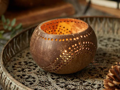 नारियल मिक्सिंग कटोरा छोटे हाथ से तराशे गए कटोरे प्राकृतिक लकड़ी जैविक बच्चे