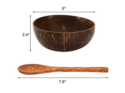 सेवा कटोरा बांस के कटोरे नारियल नारियल कांटे कोकोपाम डिश चम्मच स्टैंड प्लेट